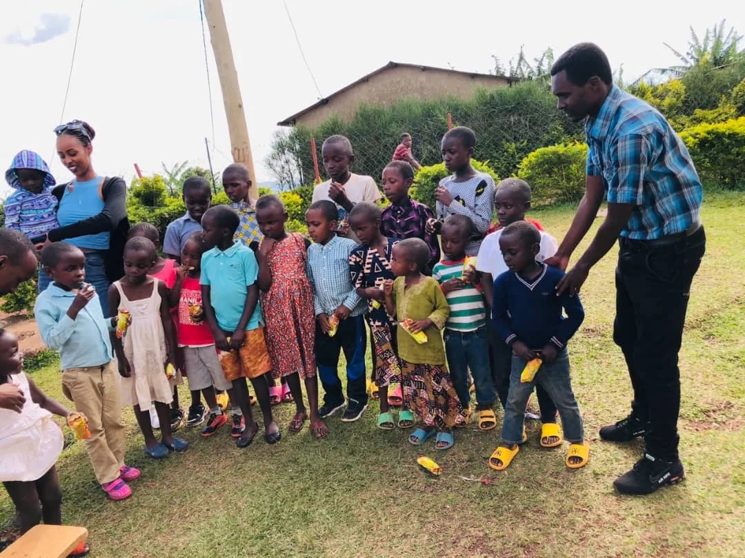 BaBra Foundation community outreach with children and caregivers outdoors